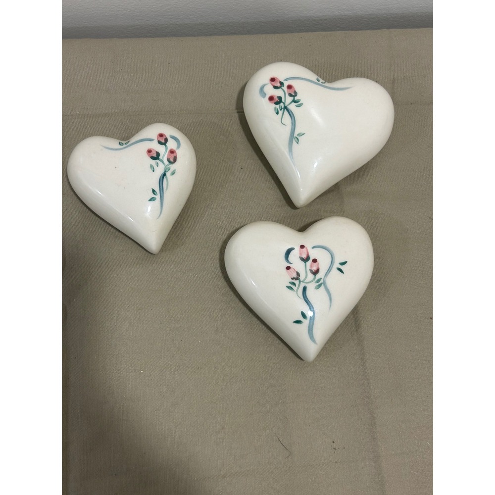 Set of 3 ceramic hearts
